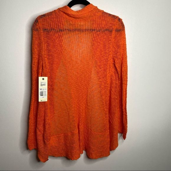 Roxy Open Knit Orange Cardigan NWT - Picture 3 of 13